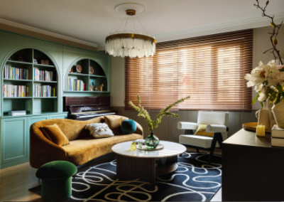 姜黃、冰綠色、深淺咖色，搭配出78㎡精致復古兩居