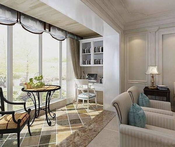 打通陽臺的客廳陽臺一體設計，門框這個細節千萬不要忽視